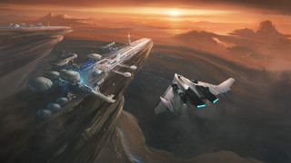 Futuristic space station spaceship fighter - a futuristic space station free wallpaper