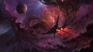 Space ship purple sky planets - planet free wallpaper for desktop