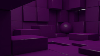 Purple room ball boxes floor - c4d free wallpaper for desktop