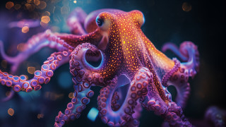 Octopus glowing depthoffield 3drender blurry - a blurry background and a blurry background free wallpaper