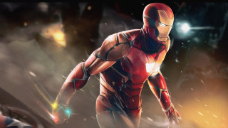 Man red suit rain glowing - a red suit free wallpaper