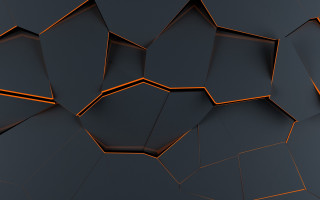Dark orange hexagon geometric 3d - hexagonal shape free wallpaper for desktop