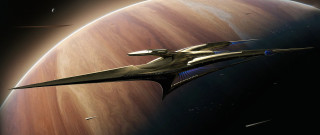 Spaceship red planet space star - a distant star in the background free wallpaper