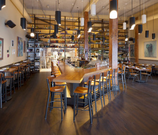 Restaurant bar chairs tables bottles - a restaurant free wallpaper for desktop