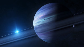 Distant object blue light space 2 - eve ryder free wallpaper