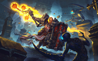 Man suit fire demon battle - a fire ball free wallpaper for desktop