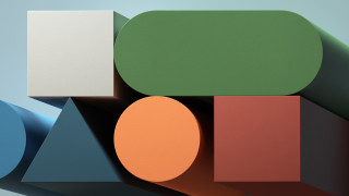 Paper shapes geometric abstract 3d - bold shape free wallpaper