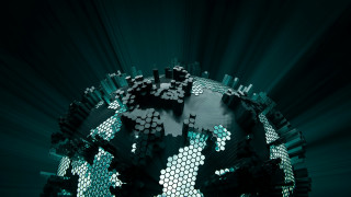 Person holding phone globe hexagons - hexagonal free wallpaper for desktop