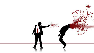 Man gun flower red spray - another man free wallpaper