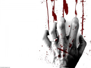 Bloody hand knife blood fingers - bloody free wallpaper