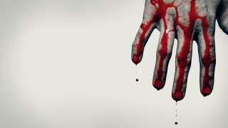 Bloody hand dripping red line - a bloody hand free wallpaper
