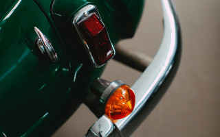 Green car red tail black - a green car free wallpaper