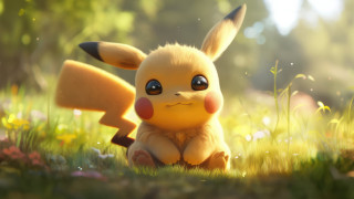 Stuffed animal pikachu grass smile - a big smile free wallpaper
