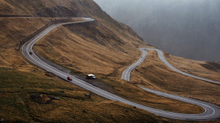 Winding road mountainside cars mountain - charles angrand free wallpaper