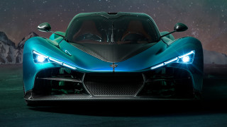 Futuristic car starry sky mountain - ultra high detail free wallpaper
