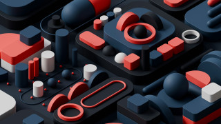 Geometric abstract shapes surface red - a surface free wallpaper