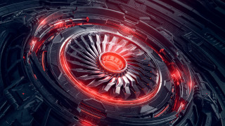Futuristic red black circular kinetic - kinetic art free wallpaper