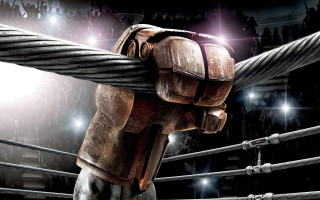 Wooden robot rope boxing ring - ring free wallpaper