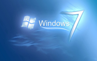Blue background windows7 logo blue 4 - the window 7 logo free wallpaper for desktop
