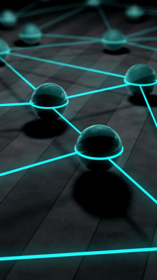 Black floor blue lights circles - a black floor free wallpaper for mobile