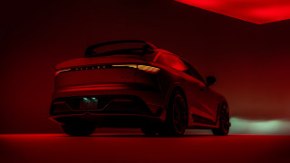 Red car dark room red - the back free wallpaper