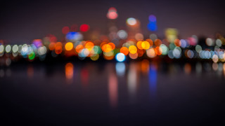 City night reflections impressionism bokeh - free city wallpaper