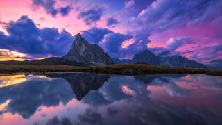 Mountain lake purple sky clouds 4 - carlo carlone free wallpaper