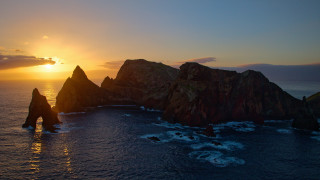 Sunset ocean rock formation water - archibald skirving free wallpaper for desktop