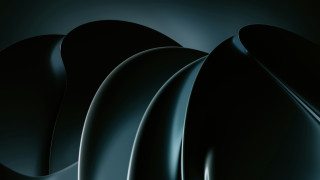 Black abstract curves center raytraced - the center of the image free wallpaper