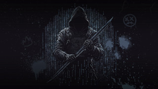 Hooded man swords cyberpunk dark - free cyberpunk wallpaper