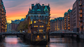 Heidelberg bridge city sunset river - tall building free wallpaper