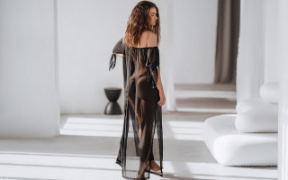 Sheer black dress arabesque hologram - black dress free wallpaper