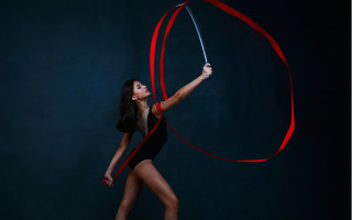 Woman blackbodysuit redribbon sword blackbackground - elizabeth polunin free wallpaper for desktop