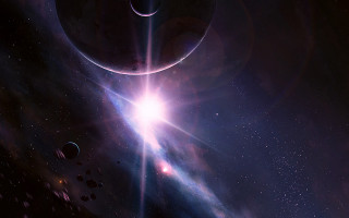 Space scene star planets light - a space scene free wallpaper for desktop