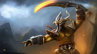 Demon sword flame horns mountain - a yellow flame free wallpaper