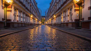 Wet street berlin secession autumn - a wet street free wallpaper