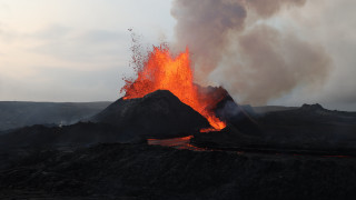 Lava plume mountain river sunset - david g. sorensen free wallpaper