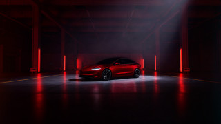 Red car dark garage red - a dark garage free wallpaper