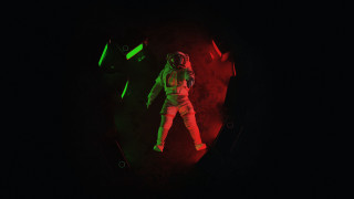 Space suit man neon dark - a man in a space suit free wallpaper