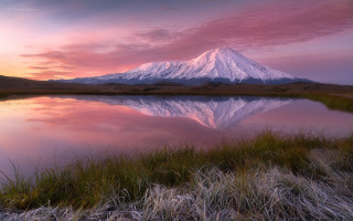 Mountain lake sunset pink sky 7 - anthony s waters free wallpaper