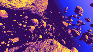 Space aurora moon fireworks planet - chromatic aberration free wallpaper