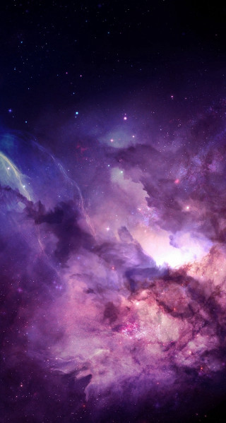 Purple blue space stars clouds 3 - free space wallpaper for mobile