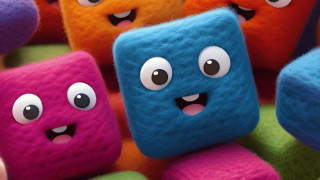 Colorful toy blocks smiling frowning - cinema 4 d free wallpaper for desktop