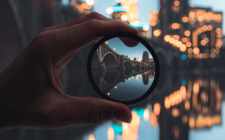 City lights bokeh microscopic camera - a city in the background free wallpaper