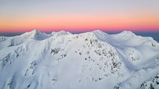 Snowy mountain pink sky precisionism 3 - sky in the foreground free wallpaper
