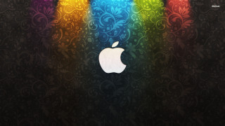 Apple logo rainbow background flower - a pattern of flowers free wallpaper