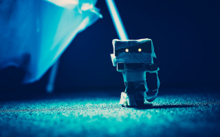 Robot toy blue umbrella blue - a blue light free wallpaper