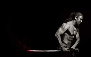 Dark fantasy man sword blooded - a bloody face free wallpaper for desktop