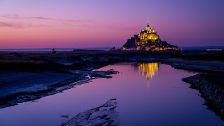 Castle wateredge purplesky magicrealism mattebeach - the waters edge free wallpaper for desktop