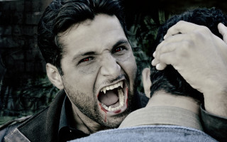 Man shocked holding head blood - another man free wallpaper